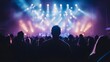 © sungedi - Silhouette of a Man in a Crowd at a Concert with Bright Lights