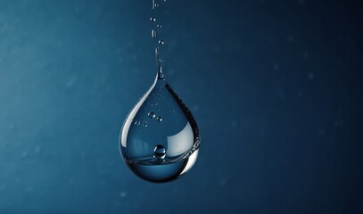 Canvas Print - water drop on blue background