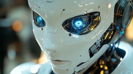 Aufkleber - Close up of robotic eye looking directly at the camera.