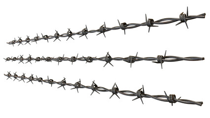 Wall Mural - Razor Wire Silhouettes and Barbed Wire Metallic Border Elements on White Background,Razor wire silhouettes. Barbed wire metallic border elements, barb wire set, barb wire icon.
png white background 