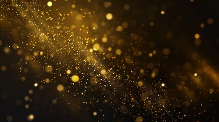 Poster - Sparkling Gold Dust on Black Background
