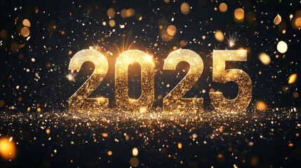 Wall Mural - Festive happy new year 2025 background