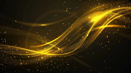 Poster - Abstract Golden Waves Background
