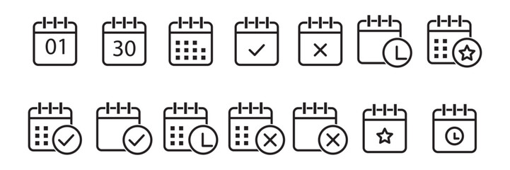 Poster - calendar icon. calendar planner icon collection. calendar notification icon. business plan schedule,