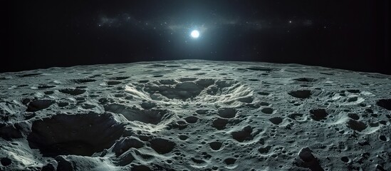 Lunar Landscape with a Distant Star