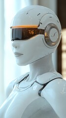 Poster - Futuristic Female Robot with Goggles.