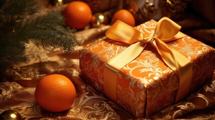 Poster - wrapping orange presents