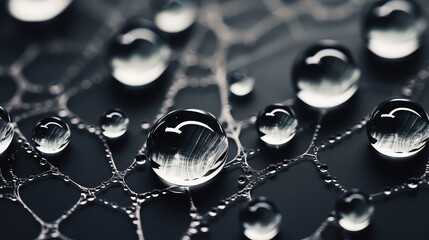 Poster - delicate water droplets transparent background