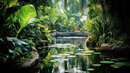 Poster - serene green tropical plants