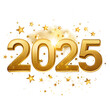 © Fist - golden 2025 new year text on transparent background