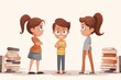 © Tetiana Kasatkina - School childrens scold and quarrels. Cartoon style