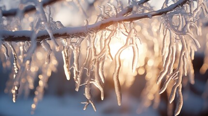 Poster - icicles winter plant