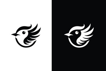 Wall Mural - Bird silhouette icon vector elements for design. Bird silhouette black