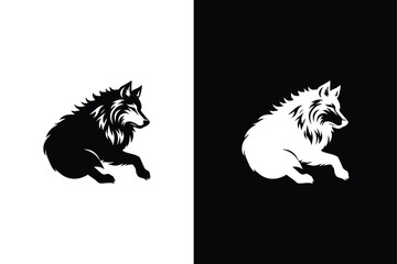 Wall Mural - Wolf silhouette icon vector. animal illustration sign collection. Wolf icon black