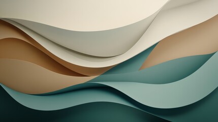 abstract scene where geometric shapes form water waves