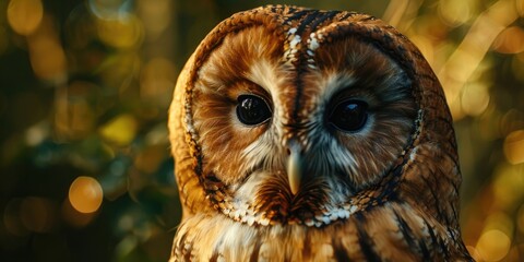 Poster - Close up of a tawny owl gazing at the camera