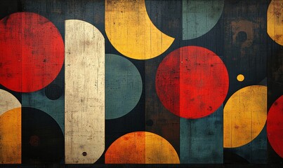 Vintage abstract geometric shapes background, Generative AI