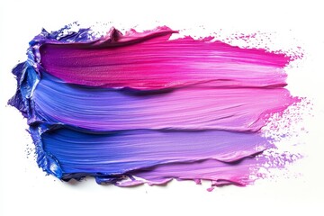 Wall Mural - pink and purple acrylic oil paint brush stroke on white background isolated, Generative AI