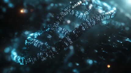 Poster - Abstract DNA Strand - Futuristic.