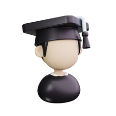 graduation 3d render icons