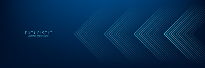 dark blue abstract background with glowing arrow lines technology futuristic concept. modern shiny b