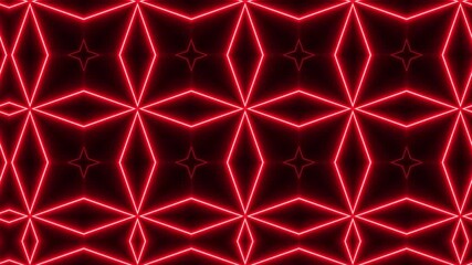 Wall Mural - abstract beautiful red neon mandala design concept background 4k animation.