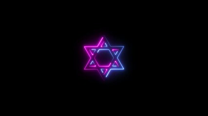 Wall Mural - abstract glowing neon star frame loading animation background 4k video.