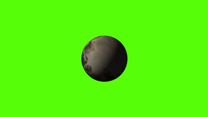 Wall Mural - green screen, animation of brown planet in the universe