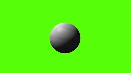 Wall Mural - green screen, rotating gray planet animation