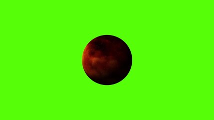Wall Mural - green screen, animation of red planet in the universe.