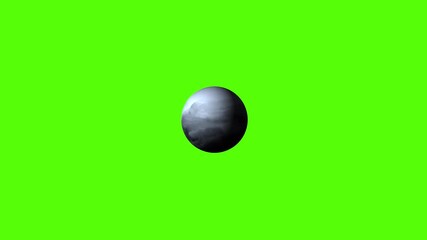 Wall Mural - green screen, gray planet animation.