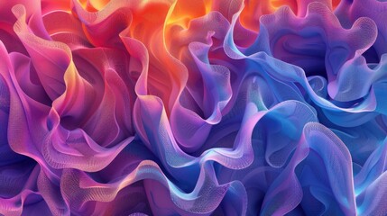 Poster - Vibrant abstract waves of color blend harmoniously, creating a mesmerizing visual masterpiece for artistic inspiration.