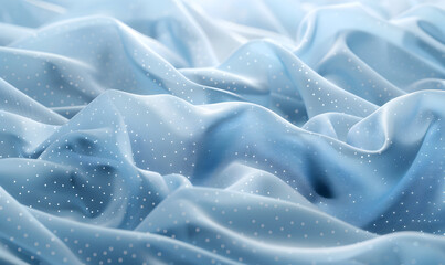 Poster - Abstract background of blue fabric with white polka dots.