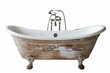 © Vlad - Bathtub Isolated. Vintage Ceramic Retro Stylish Old White Bathtub with Faucet