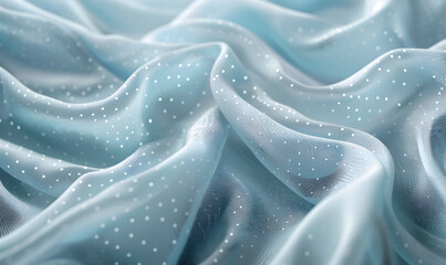 Poster - Abstract blue fabric with white polka dots.