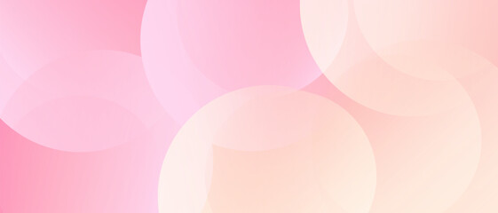 Wall Mural - minimalist banner background in pink and yellow gradations. pastel colorful circle effect style geom