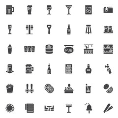 Wall Mural - Drinks and Beverages vector icons set