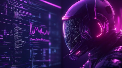 Poster - Futuristic Hacker in Neon Glow.