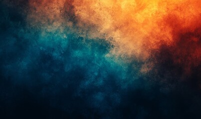 Wall Mural - Teal orange black color gradient background, grainy texture effect, poster banner landing page backdrop design, Generative AI