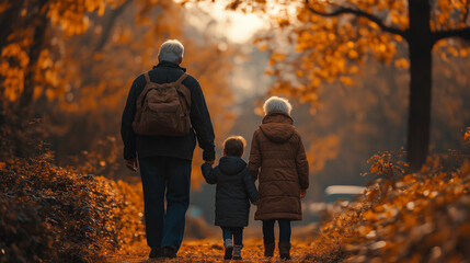 moments of connection between different generations, such as grandparents teaching grandchildren traditional skills, or families enjoying activities together, celebrating the importance of family