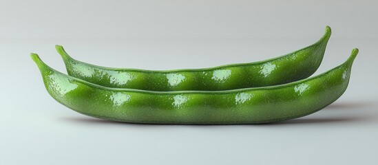 Poster - Two Green Beans on a White Background