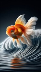 Wall Mural - goldfish in water