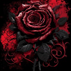 Wall Mural - illustration of gothic rose