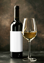 Poster - PNG wine bottle label mockup, transparent design