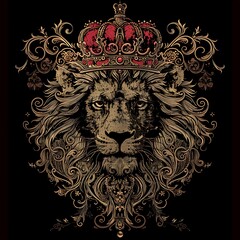 Wall Mural - illustration of majestic lion