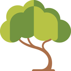 Sticker - Tree flat icon. Eco green nature symbol