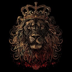 Wall Mural - illustration of majestic lion