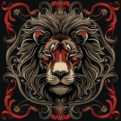 Wall Mural - illustration of majestic lion