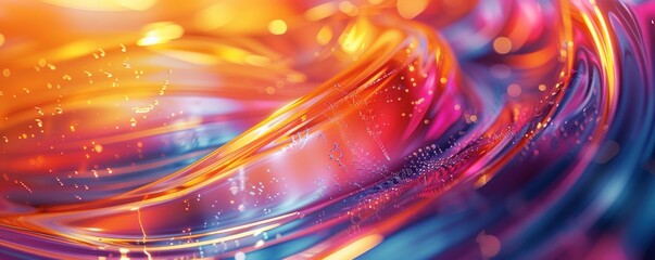 Poster - Vibrant abstract swirl featuring colorful light and smooth textures, perfect for backgrounds or artistic projects.