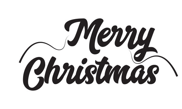 Merry Christmas vintage calligraphy vector text  holiday celebration greeting card design. Horizontal red banner and poster with lettering. Typography design element. EPS 10/AI. Vector illustration. 